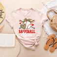 Baseball Mom Leopard Heart Mother's Day Girls Women's Heather T-Shirt Heather Peach