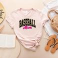 Baseball Mom Leopard Baseball Mama Life Girls Women Baller Premium Women's Heather T-Shirt Heather Peach