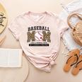 Baseball Mom Leopard Like a Normal But Louder And Prouder Women's Heather T-Shirt Heather Peach