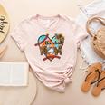 Baseball Mom Valentine Leopard Heart Softball Mother's Day Women's Heather T-Shirt Heather Peach Baseball Mom Valentine Leopard Heart Softball Mother's Day Women's Heather T-Shirt Heather Peach