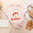 Busy Raising Ballers Baseball Mom Sons Women's Heather T-Shirt Heather Peach Busy Raising Ballers Baseball Mom Sons Women's Heather T-Shirt Heather Peach