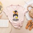 Busy Raising Ballers Softball Messy Bun Baseball Mom Women's Heather T-Shirt Heather Peach Busy Raising Ballers Softball Messy Bun Baseball Mom Women's Heather T-Shirt Heather Peach