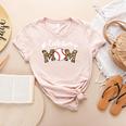 Catcher Mom Baseball Mom Leopard Game Day Women's Heather T-Shirt Heather Peach