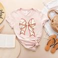 Coquette Bow Baseball Mama Baseball Mom Women Women's Heather T-Shirt Heather Peach