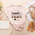 Leopard Baseball Mom Mama Mommy Sport Women's Heather T-Shirt Heather Peach