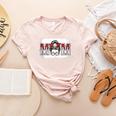 Leopard Baseball Mom Mama Mother's Day Son Daughter Boys Women's Heather T-Shirt Heather Peach