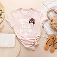 Moms Against White Baseball Pants For a Baseball Mom Women's Heather T-Shirt Heather Peach