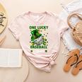 One Lucky Baseball Mom St Patricks Day One Lucky Mom Women Women's Heather T-Shirt Heather Peach