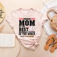 Proud Mom Of An Awesome Baseball Baseball Mom Women's Heather T-Shirt Heather Peach