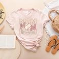 Women's Retro Baseball Mama Distressed Baseball Mom Life Women's Heather T-Shirt Heather Peach