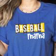 Baseball Mama Yellow Leopard Print Baseball Mom Gear Sports Women's Heather T-Shirt Heather True Royal