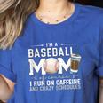 Baseball Mom Caffeine Fueled Game Day Essential Women's Heather T-Shirt Heather True Royal Baseball Mom Caffeine Fueled Game Day Essential Women's Heather T-Shirt Heather True Royal