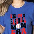 In My Baseball Mom Era Groovy Mom Women's Heather T-Shirt Heather True Royal