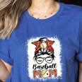 Baseball Mom Game Day Messy Bun Leopard Mother's Day Women's Heather T-Shirt Heather True Royal Baseball Mom Game Day Messy Bun Leopard Mother's Day Women's Heather T-Shirt Heather True Royal