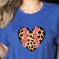 Baseball Mom Leopard Heart Valentine Day Mother Day Women's Heather T-Shirt Heather True Royal