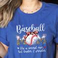 Baseball Mom Like A Normal Mom But Louder & Prouder Women Women's Heather T-Shirt Heather True Royal
