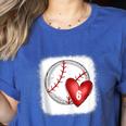 Bleached Custom Baseball Mom Number 6 Heart For Mom Women's Heather T-Shirt Heather True Royal Bleached Custom Baseball Mom Number 6 Heart For Mom Women's Heather T-Shirt Heather True Royal