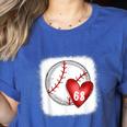 Bleached Custom Baseball Mom Number 68 Heart For Mom Women's Heather T-Shirt Heather True Royal