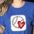 Bleached Custom Baseball Mom Number 7 Heart For Mom Women's Heather T-Shirt Heather True Royal