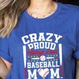 Crazy Proud Always Loud Baseball Mom Mother's Day Premium Women's Heather T-Shirt Heather True Royal