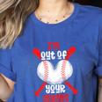 Cute Baseball Mom Out Of Your League Mommy Sports Players Premium Women's Heather T-Shirt Heather True Royal