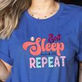 Eat Sleep Baseball Repeat Baseball Moms Women's Heather T-Shirt Heather True Royal Eat Sleep Baseball Repeat Baseball Moms Women's Heather T-Shirt Heather True Royal