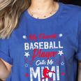 My Favorite Baseball Player Calls Me Mimi For Baseball Mom Women's Heather T-Shirt Heather True Royal