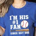 I'm His 1 Fan Since Day One Baseball Mom Women's Heather T-Shirt Heather True Royal I'm His 1 Fan Since Day One Baseball Mom Women's Heather T-Shirt Heather True Royal
