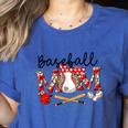 Leopard Baseball Mom Game Day Vibes Mother's Day Women's Heather T-Shirt Heather True Royal