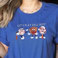 Let's Play Ball Boys Baseball Mom Women's Heather T-Shirt Heather True Royal