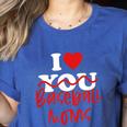 I Love Baseball Moms Women's Heather T-Shirt Heather True Royal