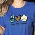 Peace Love Baseball Lover Motif For Women Pink Baseball Mom Women's Heather T-Shirt Heather True Royal Peace Love Baseball Lover Motif For Women Pink Baseball Mom Women's Heather T-Shirt Heather True Royal