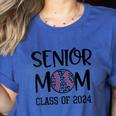 Proud Senior Baseball Mom Senior 2024 Class Leopard Game Day Women's Heather T-Shirt Heather True Royal Proud Senior Baseball Mom Senior 2024 Class Leopard Game Day Women's Heather T-Shirt Heather True Royal