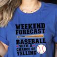 Weekend Forecast Baseball Baseball Mom Women's Heather T-Shirt Heather True Royal