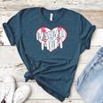 Baseball Mom Heart Women's Heather T-Shirt Heather Deep Teal