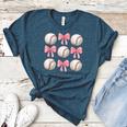 Baseballs And Bows Coquette Baseball Mom Baseball Coach Girl Women's Heather T-Shirt Heather Deep Teal Baseballs And Bows Coquette Baseball Mom Baseball Coach Girl Women's Heather T-Shirt Heather Deep Teal