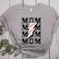 Baseball MOM Lightning Bolt Tshirt Retro Women's Heather T-Shirt Athletic Heather