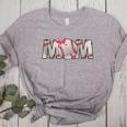 Baseball Mom With Pink Bow Women's Heather T-Shirt Athletic Heather