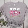 Baseball Mom Pink Ribbon Breast Cancer Awareness Fighters Women's Heather T-Shirt Athletic Heather Baseball Mom Pink Ribbon Breast Cancer Awareness Fighters Women's Heather T-Shirt Athletic Heather