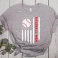Baseball MOM USA American Flag Patriotic Mama Mother's Day For Women Kids Men Women's Heather T-Shirt Athletic Heather