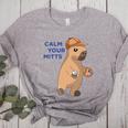 Capybara Calm Your Mitts Baseball Mom Sport Lover Tee Women's Heather T-Shirt Athletic Heather
