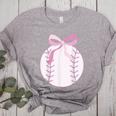 Coquette Baseball Mom Pink Bow Baseball Mama Women's Heather T-Shirt Athletic Heather Coquette Baseball Mom Pink Bow Baseball Mama Women's Heather T-Shirt Athletic Heather