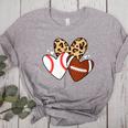 Football Baseball Heart Football Baseball Mom Women's Heather T-Shirt Athletic Heather