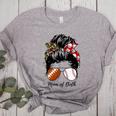 Football Mom Baseball Mom Of Both Messy Bun Mother's Day Premium Tri-Blend Women's Heather T-Shirt Athletic Heather Football Mom Baseball Mom Of Both Messy Bun Mother's Day Premium Tri-Blend Women's Heather T-Shirt Athletic Heather