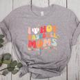 Groovy Retro I Love Hot Baseball Moms With After Game Snacks Women's Heather T-Shirt Athletic Heather