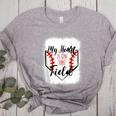 My Heart Is On That Field Baseball Mom Momm Women's Heather T-Shirt Athletic Heather My Heart Is On That Field Baseball Mom Momm Women's Heather T-Shirt Athletic Heather