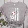 Mom Of Ballers USA Flag Soccer Baseball Mom Women's Heather T-Shirt Athletic Heather