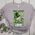 One Lucky Baseball Mom St Patricks Day One Lucky Mom Women Women's Heather T-Shirt Athletic Heather