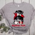 Peru Baseball Mom Messy Bun Women's Heather T-Shirt Athletic Heather Peru Baseball Mom Messy Bun Women's Heather T-Shirt Athletic Heather