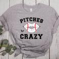 Pitches Be Crazy Baseball Moms Softball Players Hey Batter Women's Heather T-Shirt Athletic Heather Pitches Be Crazy Baseball Moms Softball Players Hey Batter Women's Heather T-Shirt Athletic Heather